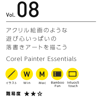Vol.08 アクリル絵画のような遊び心いっぱいの落書きアートを描こう | Corel Painter Essentials