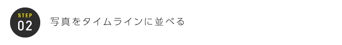STEP02：写真をタイムラインに並べる